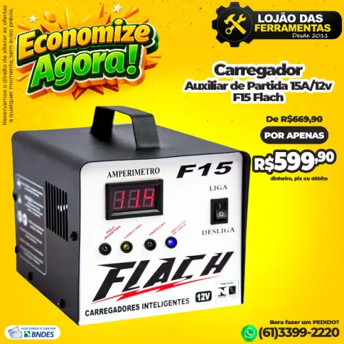 Carregador Auxiliar de Partida 15A/12v F15 Flach