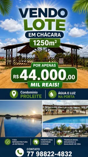 LOTE DE 1250M CONDOMÍNIO PROLEITE