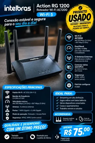 ROTEADOR INTELBRAS ACTION RG1200 (usado)