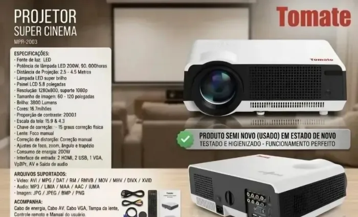Projetor Tomate 3.000 lumens
