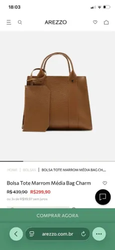 Vende-se uma bolsa Tote marrom  média 