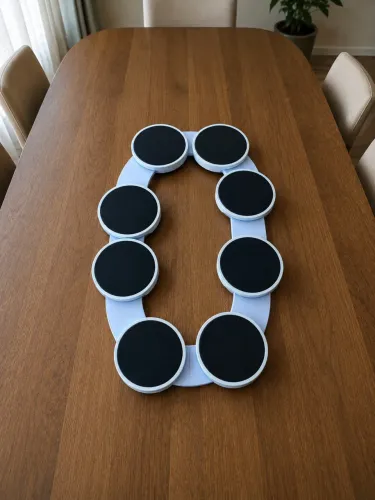 Bandeja Giratória Expansível 8 Placas Modulares Com Giro 360° para Mesa de Jantar