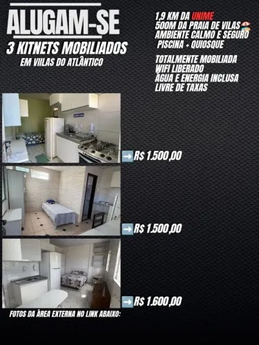 3 KITNETS MOBILIADOS 