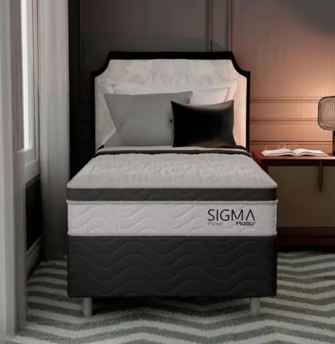 CAMA BOX DE SOLTEIRO + COLCHÃO DE SOLTEIRO