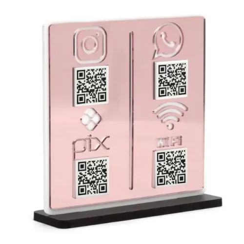 Placa Acrílica QR Code Rose Personalizada