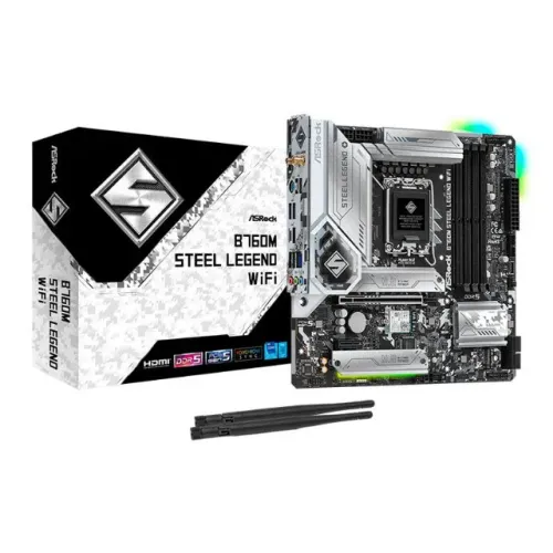 Placa Mae AsRock B760M Steel Legend WiFi, DDR5, LGA 1700, M-ATX, Chipset Intel B760, B760M