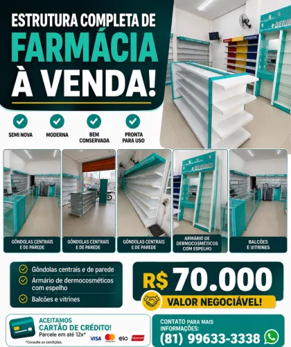 Estrutura Completa para Farmácia em Caruaru | Semi Nova | Pronta para Uso