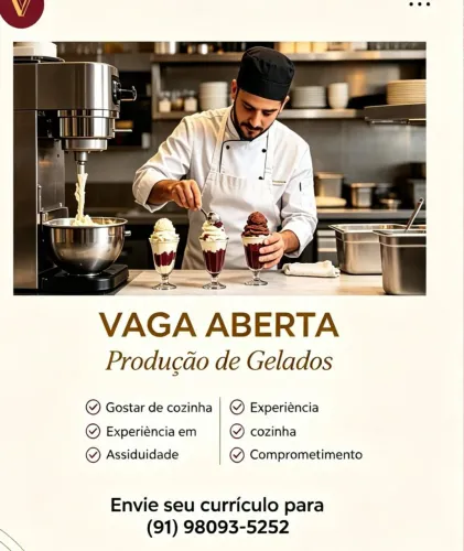 Vagas para produção de gelato