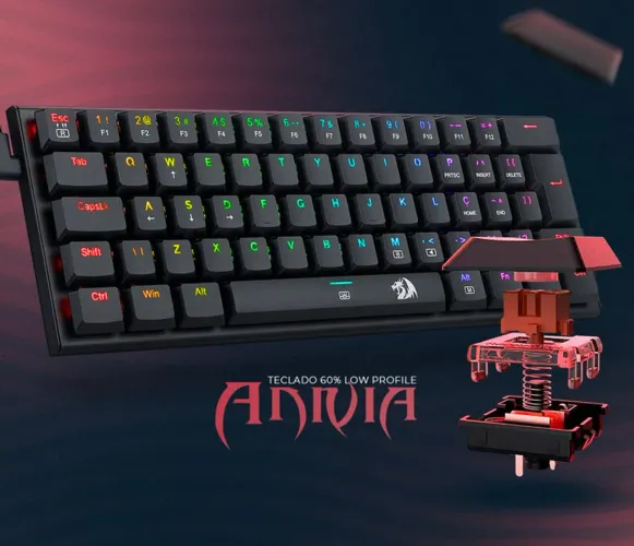 Teclado mecânico Redragon Anivia K614 60% RGB