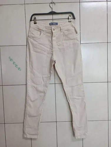 Calça jeans tnw bege feminina tamanho 40