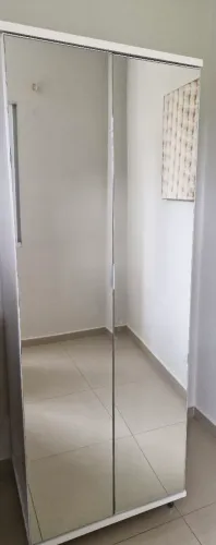 Sapateira Multiuso Branca com Espelho Inteiro