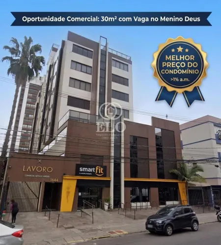 Sala Comercial 30m² no Menino Deus | Melhor Preço do Condomínio Lavoro