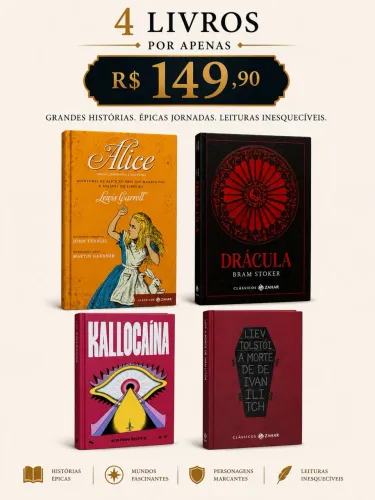 Kit de 4 livros - Drácula, Alice, a morte de Ivan ilitch, kallocaina