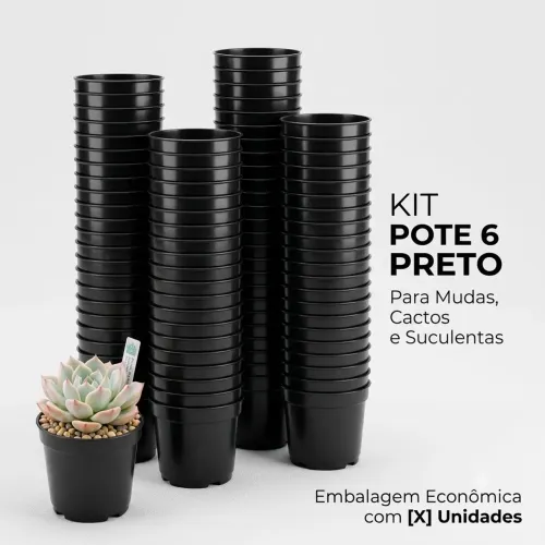 KIT 100 VASINHOS POTE 6 PARA SUCULENTAS E CACTUS
