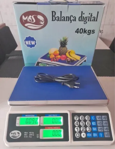 Balança digital 40 kg nova - com badeja inox e bateria