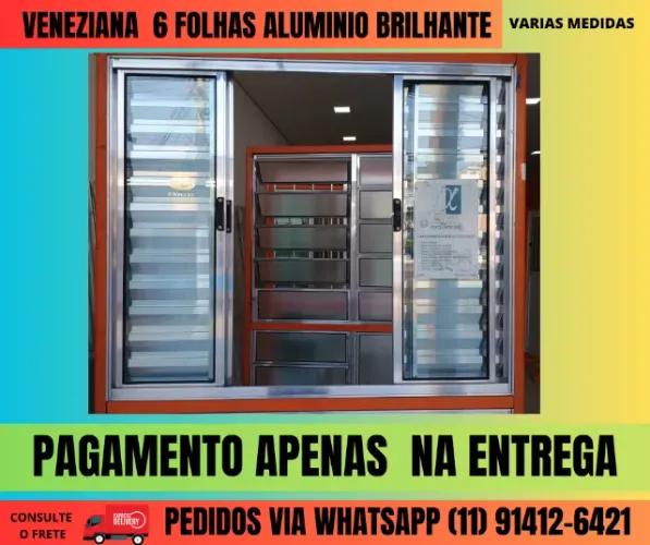 veneziana grande janela cód jb25 em aluminio  frete a/combinar