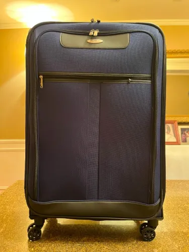 Mala Samsonite Grande Original Azul Marinho 4 Rodas 360° Expansível