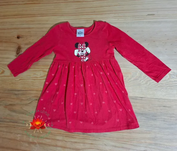 Vestido Vermelho Manga Longa Minnie Tam.3