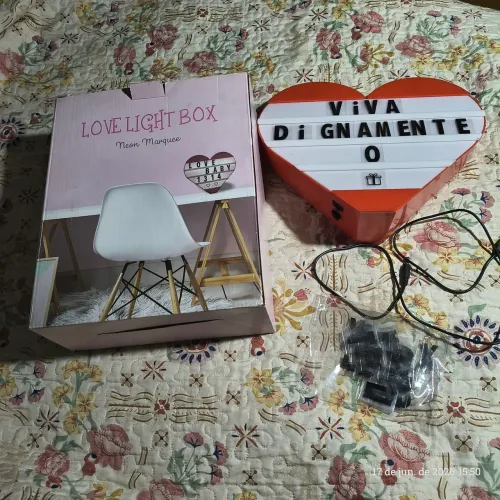 Luminária Amor USB Com Espaço Para Escrever  Mensagens 