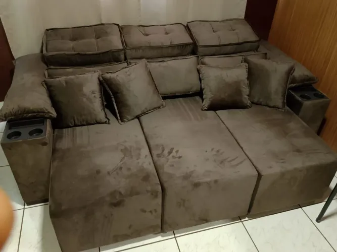 Sofá retrátil e reclinável 3 lugares novos