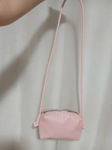 Bolsa Transversal Rosa Pastel - Textura Trançada