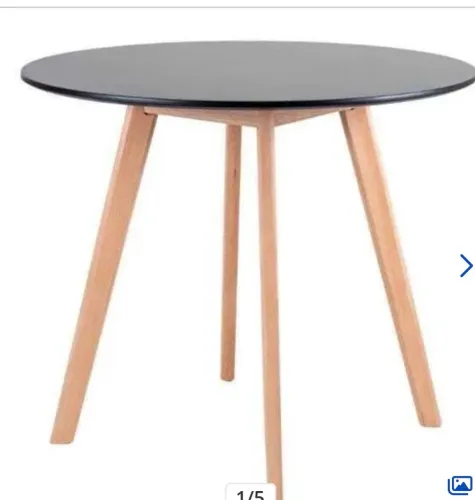 Mesa De Jantar Redonda 100 Cm cor Preto