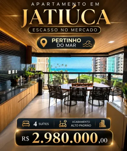 Excelente Apto de 211 m² com 4 suítes+4 vagas na Jatiúca com Vista Mar