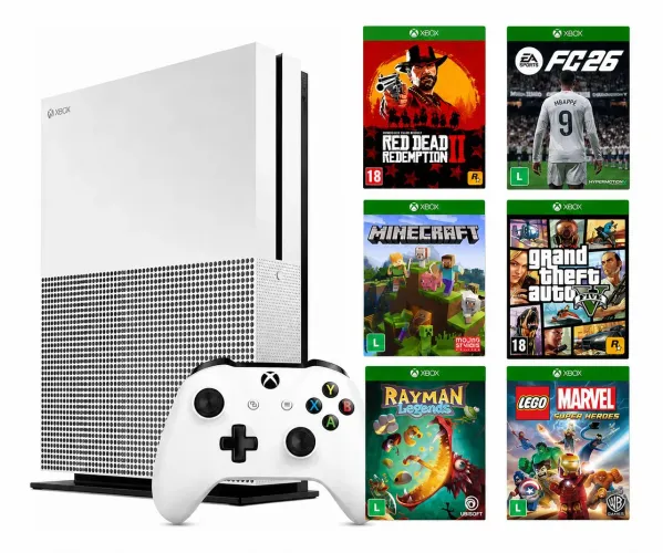 XBOX ONE S 1TB | 2 CONTROLES + DE 5 JOGOS