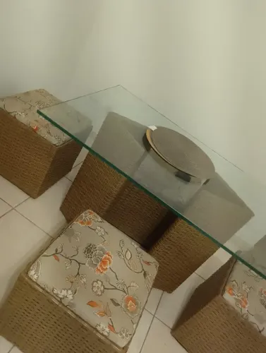 Mesa de vidro (Base de Fibra)