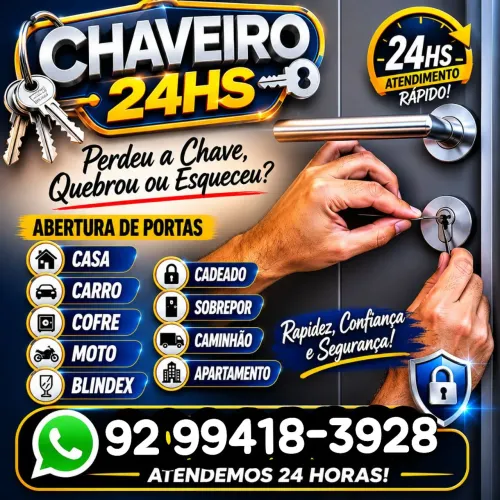 Chaveiro abertura de portas toda Manaus