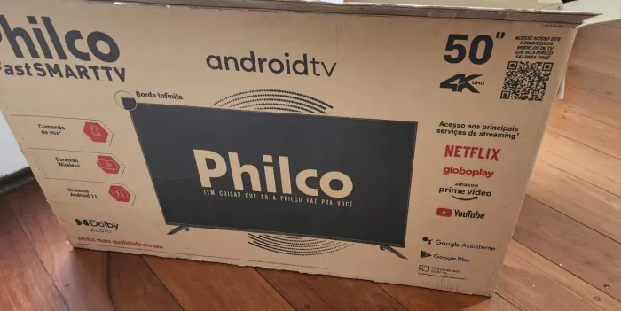 SmartTv Philco 4K QLed 50". Apenas 1 semana de uso. Só entrega local. Ainda com a caixa.