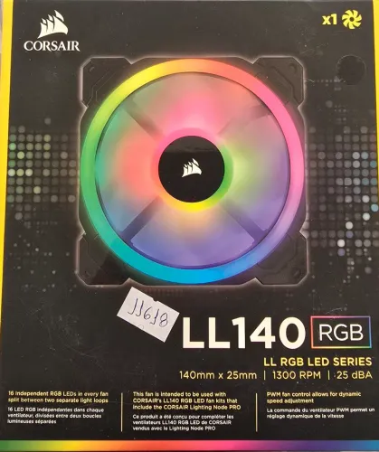 LL140 cooler corsair RGB LED<br><br>RGB<br><br>LL RGB LED SERIES<br><br>140mm x 25mm<br><br>1300 RPM<br><br>|25 dBA