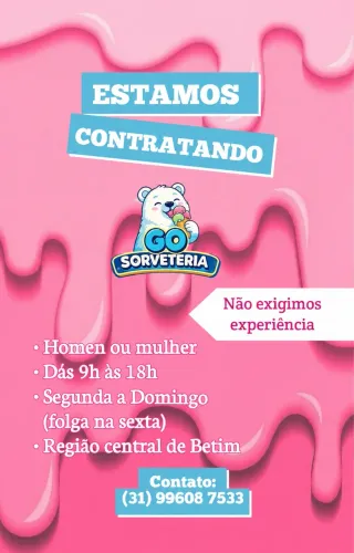 Vaga Balconista Sorveteria 