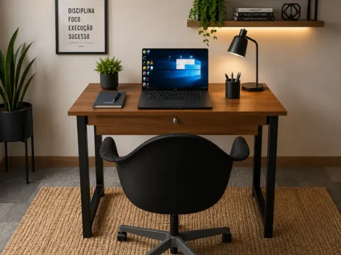 Mesa Note Work Com Gaveta: L70cm x P40cm x A76cm