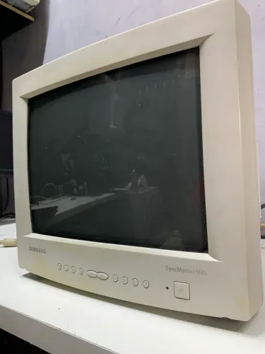 MONITOR SAMSUNG CRT VINTAGE RETRÔ ANTIGO BRANCO CRT