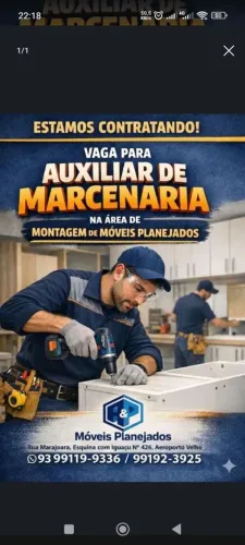Vaga auxiliar de marcenaria 