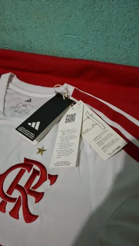 Camisa Original do Flamengo - Manto 1 Branco 2026 (Adidas) Torcedor <br>