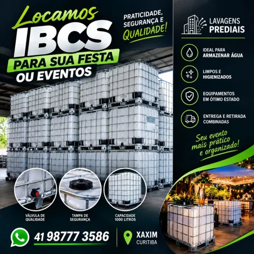 Locamos ibcs 1000L Gradeados Semi-Novos para festas e eventos 