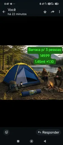 Barraca de camping 3 lugares 