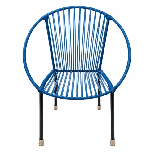 Cadeira Acapulco Vintage Azul em Cordas - Design Retrô e Decorativo