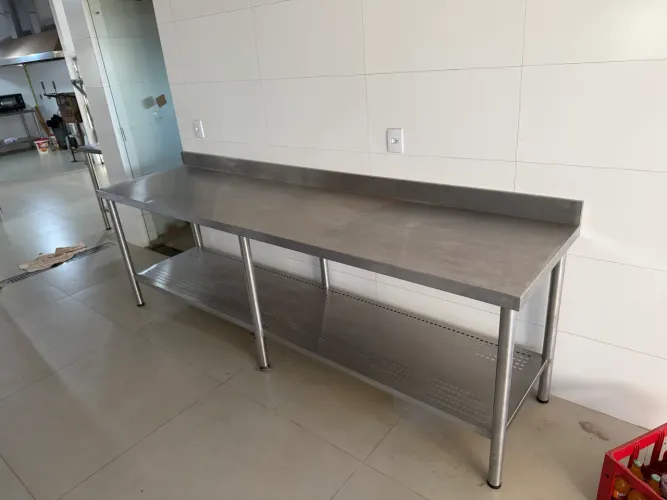 Aço inox meses, prateleiras