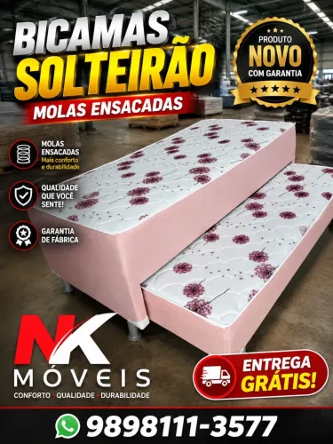 Bicamas de solteiro e solteirão de espuma e molas ensacadas novas, GARANTA JÁ A SUA