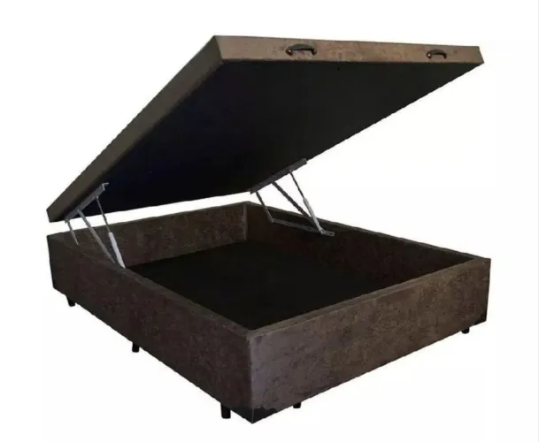 Box Baú Casal Suede Mega Cama 138x188x45