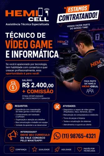 Vaga Técnico de Informática e Games