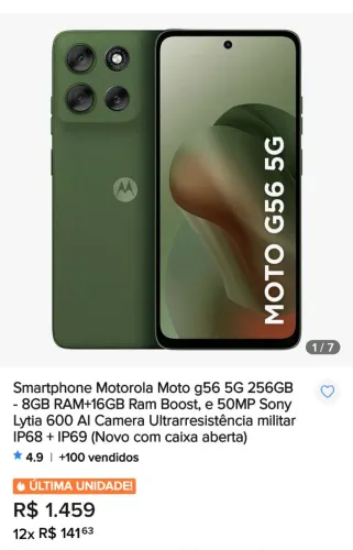 Vendo Motorola g56 5g em perfeito estado....