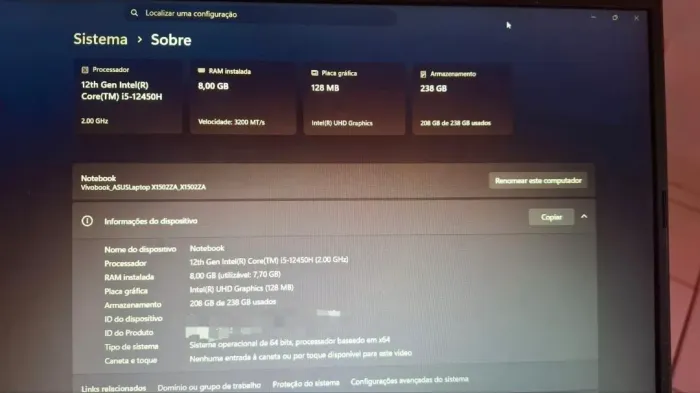 Notebook ASUS VivoBook X1502ZA - Intel Core i5 12ª Geração | 8GB RAM | SSD 256GB