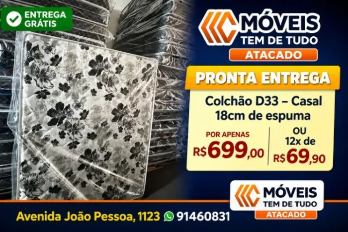 PARA ESGOTAR JÁ !! COLCHÃO D33 CASAL 18CM A PREÇO DE FABRICA 699,90 SÓ HOJE !! NÃO PERCA !