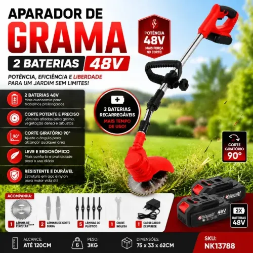 APARADOR DE GRAMA 2 BATERIAS 48V NK13778