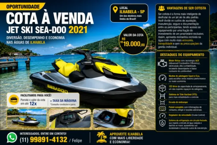 Vendo Cota de Jet Ski GTX 170 Seadoo - Ilhabela - OPORTUNIDADE R$ 19.000,00
