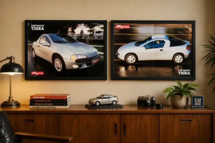 Chevrolet Tigra - Quadro decorativo com pôster original de revista